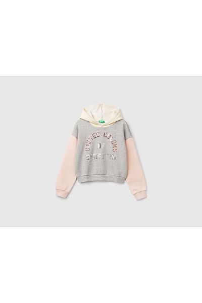 United Colors of Benetton Pulover pentru fete Grey Mix - Hudaklı