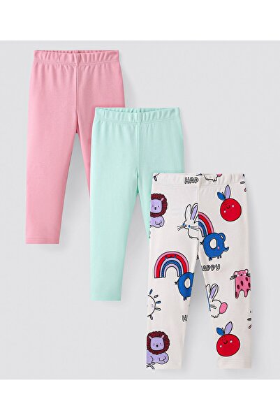 Bonfino مجموعة من 3 قطع من السراويل الضيقة المطبوعة بالكامل والمصنوعة من القط...