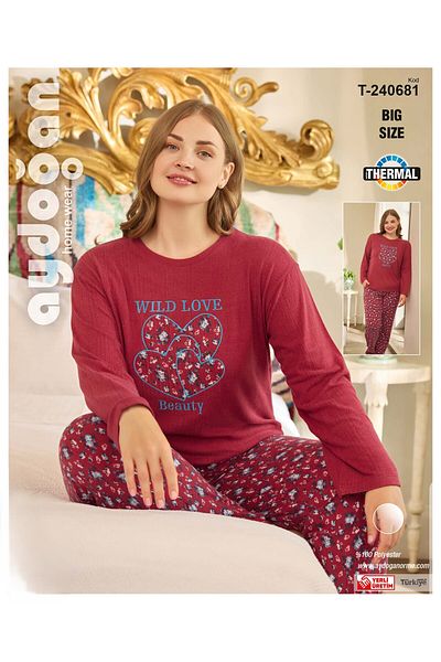 Aydoğan Aydoğan 240681    Battal Thermal Long Sleeve Pijamas Suit