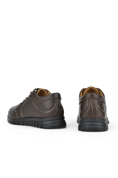 Ziya Genuine Leather Women's Sneakers - 143992 Zsp200 Coffee