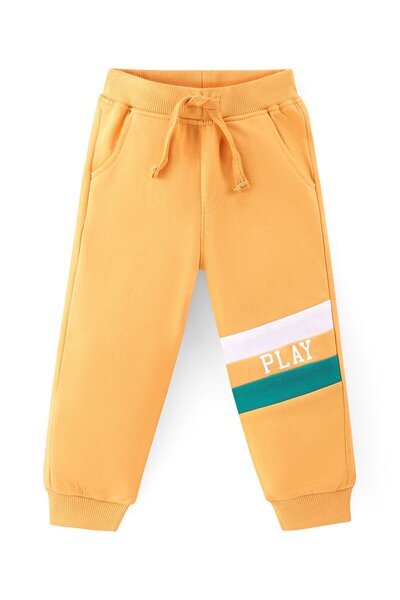 Babyhug 100% Cotton Knit Full Sleeves Hooded Sweatjacket & Lounge Pant  - Green & Yellow