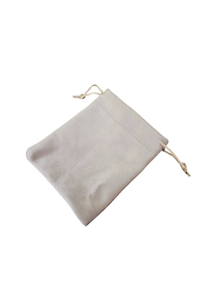 ÖZER KUTU Soft Tay Tüyü Kese Krem 10 Adet 12x13  cm Takı, Altın Kesesi (ipli ...