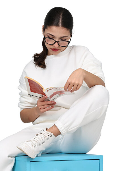 ERDEM KIDS Girl-Boy Children's 3-Thread Rubberized Cotton Basic Crew Neck Tracksuit Set