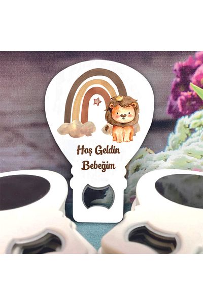 Ege ajans 10 lion baby balloon opener magnets (with card and gelatin)