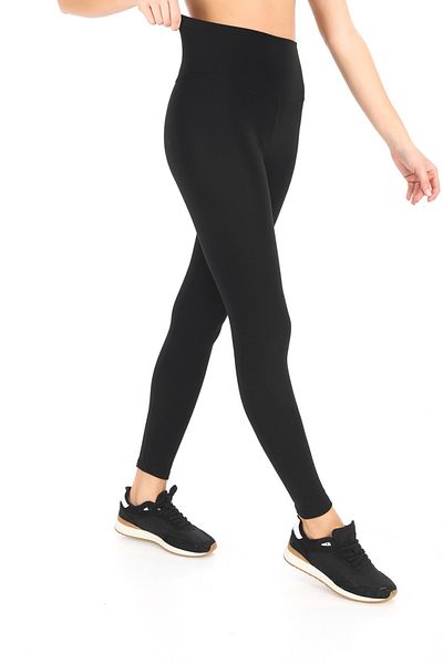 SAUNA SUIT Women's High Waist Wrapped, Tightening, Fleece Black Leggings