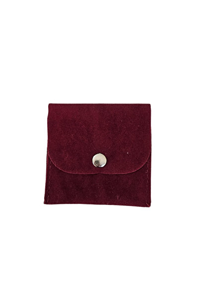 ÖZER KUTU Kadife (SÜET) Zarf Kese  Bordo 25 Adet 7x7 cm Boy Takı, Altın Keses...