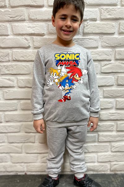 endudu Sonic Printed Cartoon Character Children's 2-Piece Set Kindergarten-Nursery Set 100% Cotton Set
