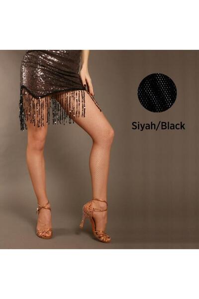 Pridance Μαύρες πυκνές υφαντές διχτυωτές κάλτσες Latin Salsa Dance Sock