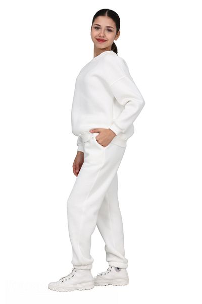 ERDEM KIDS Girl-Boy Children's 3-Thread Rubberized Cotton Basic Crew Neck Tracksuit Set