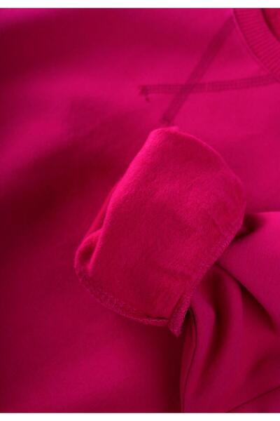 Cigit Fuchsia Sweatshirt Set - Basic Karyoka Detail, Ages 3-8