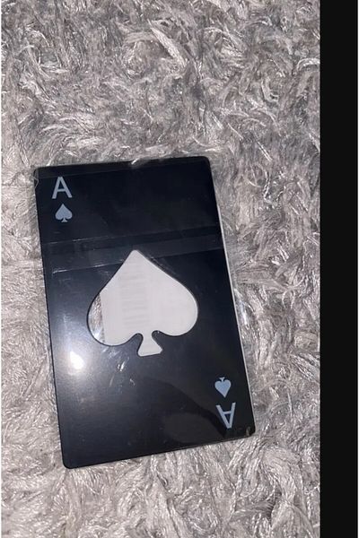 esdekor Ace of Spades Black Bottle Opener (Give Magnet Beside It) 1 Piece