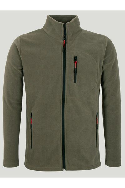 BY SRT Khaki Color Full Zipper 3 Pockets Fleece