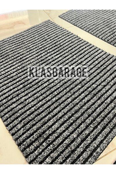 KLASGARAGE Araç Içi Çelik Halı Paspas Gri Siyah Altı Lastikli Oto