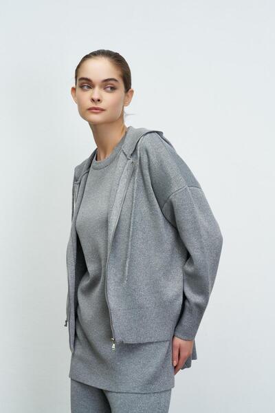 Zeyyen SİMLİ CROP HIRKA GÜMÜŞ