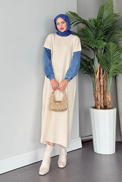 Şulemoda Giyim Rochie Tricotaj Leyal Culoare Ecru