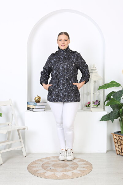 TUTveAL Collection Suya Dayanıklı Mont, Bonded Trençkot, Mevsimlik , Baskılı ...