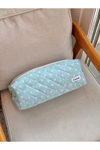 Batekso Travel Bag for Hair Styler with Green Ribbon Pattern - XL Size