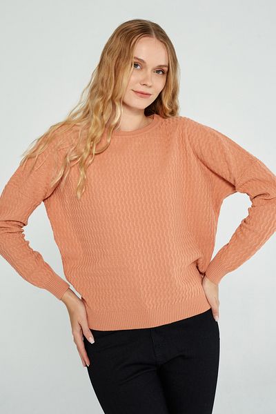 JOVENMADRE Pulover de damă, tricotaj supradimensionat, cu model, cu gât de barcă