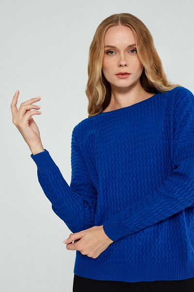 JOVENMADRE Pulover de damă Saks Tricotaj oversize cu model cu gât barcă