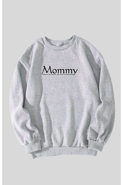 GYES Women's Mommy Printed Pregnant Oversize, Birth, Mother Gift Product Crew Neck Sweatshirt