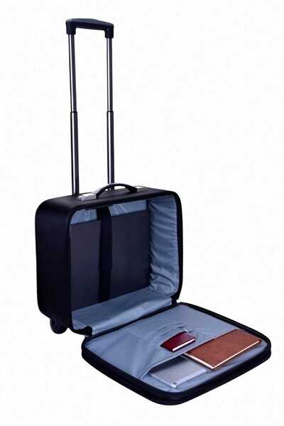 Uniquetrenders Луксозна черна чанта Pilot за документи, лаптоп и преносим компютър с голяма размер и количка