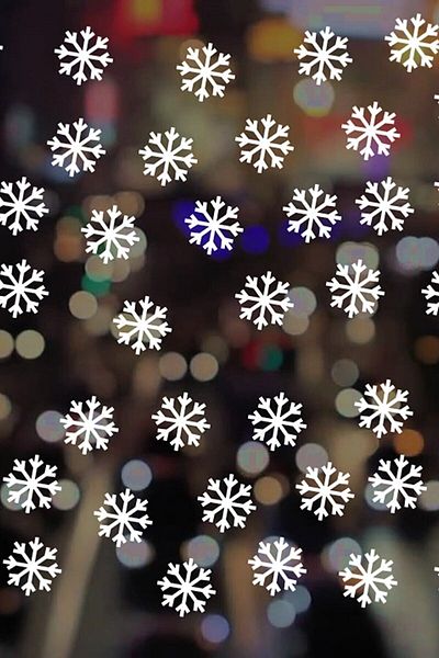 New Jargon 40 Pieces Snowflake Glass Sticker - Christmas Sticker - Christmas Decor Children's Room Baby Room Sticker