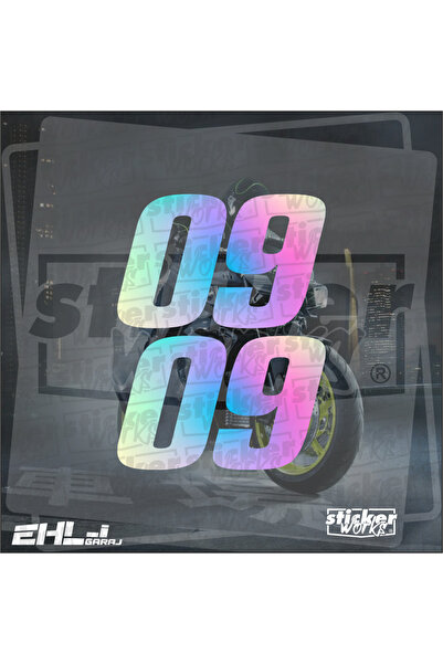 Sticker Works 2 قطعة ملصق محرك رقم 30 - هولوغرام