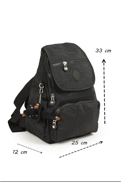 İMAKS Rucsac de damă cu curea lungă, rezistent la apă - Crinkle de dimensiuni mici, cu mai multe compartimente, negru 12-4G