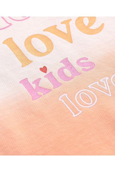 Bonfino 100% Cotton French Terry Knit Full Sleeves Tie&Dyed Sweatshirt with Text Print-Ivory&Peach