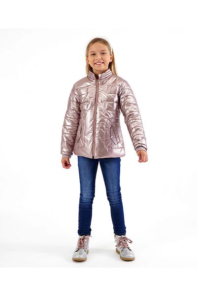 Primo Gino Full Sleeves Quilted Jacket Solid Colour Pattern - Pink