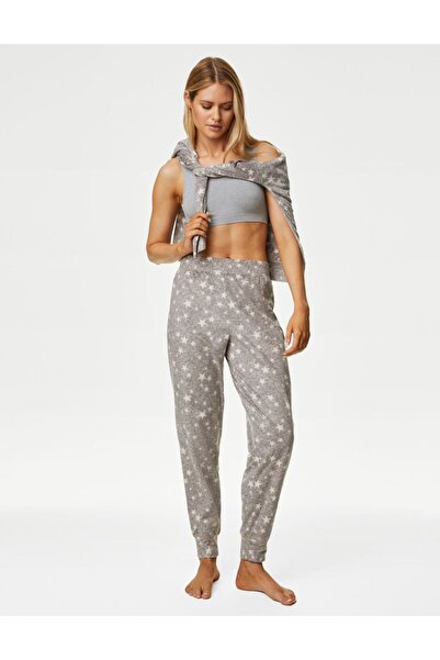 Marks & Spencer Yıldız Desenli Uzun Kollu Polar Pijama Takımı
