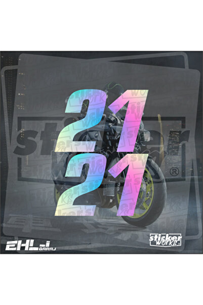 Sticker Works 2 قطعة ملصق محرك رقم 30 - هولوغرام