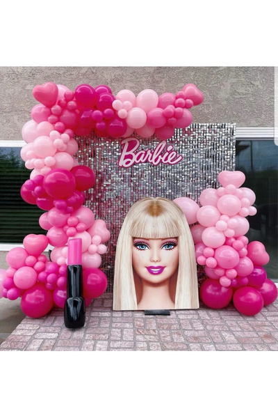 Çemrek Süs Parti Set lanț de baloane nuanțe de roz 100 buc fucsia flamingo ro...