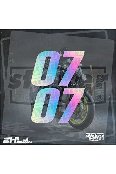 Sticker Works 2 قطعة ملصق محرك رقم 30 - هولوغرام