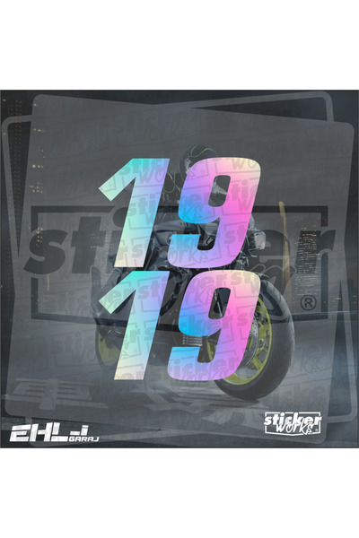 Sticker Works 2 قطعة ملصق محرك رقم 30 - هولوغرام