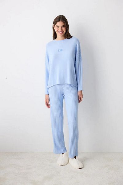 Penti Rain Blue Trousers Pajama Set