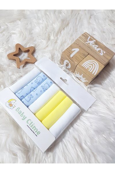 Baby Clime Baby Mouth Wipes Combed Cotton 7 Pack 22X22 cm 100% Cotton Mouth Cloth Soft Fabric