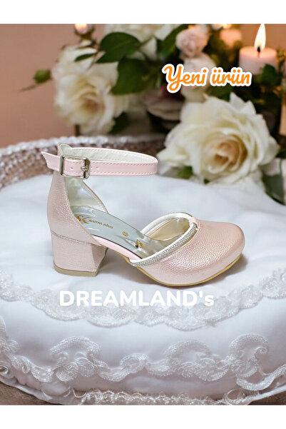 pediashoes Pantofi de seara cu toc patrat de culoare roz pentru fete