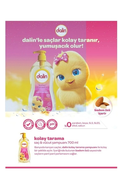 Dalin Badem Yağlı Kolay Tarama Şampuanı 700 ml