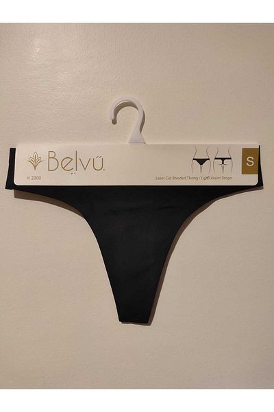Belvü Black Laser Cut Women's Thong