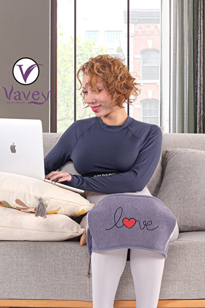 VAVEY Termojel Hediyeli Regl Kemer Sıcak Su Torbası Kemeri Love Antrasit