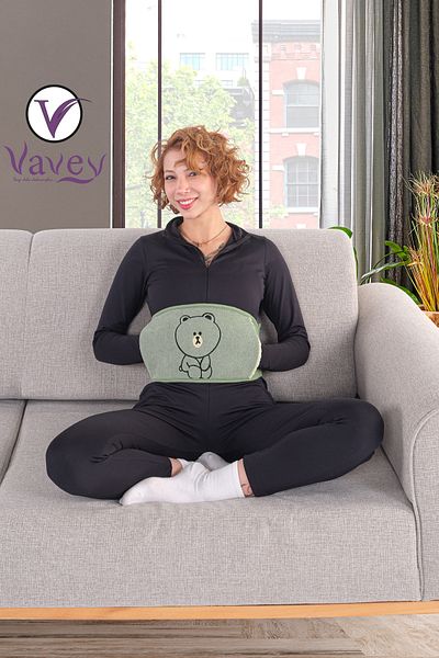 VAVEY New Generation Thermogel Menstrual Belt - Hot Cold Green Teddy Bear Color Gift
