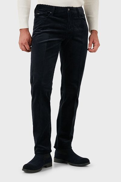 Emporio Armani Cotton Blended Velvet Trousers