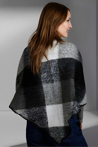 Uniquetrenders Women's Soft Textured Plaid Patterned Triangle Shoulder Shawl Scarf