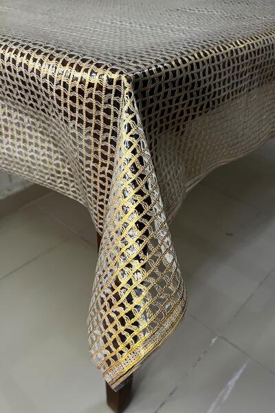 Pimula home Pvc Şeffaf Kaplamalı Masa Örtüsü Hasır_1032-b