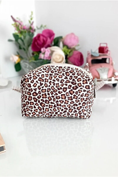 Mufincollection Мека, пълна с влакна, стилна чантичка за грим с леопардов принт