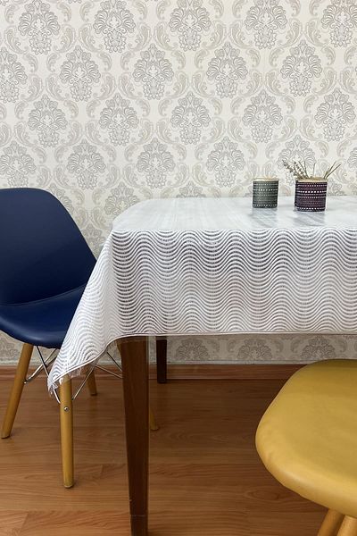 Pimula home Pvc Transparent coated erasable tarp tablecloth Striped_1032-F