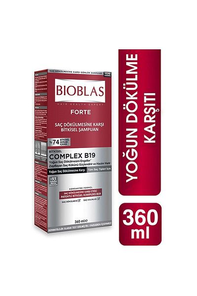 Bioblas Forte Herbal Shampoo proti intenzivnímu vypadávání vlasů 360 ml 2 kusy