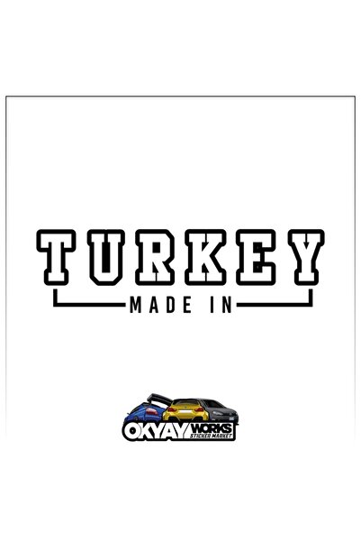 OkyayWorks ملصق صنع في تركيا - ملصق أسود للسيارة والدراجة النارية