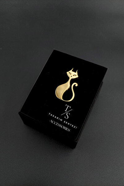 Tasarım Sentezi Broş Çelik Rozet Kedi Antik Hayvan Gold Yaka Kıyafet Takı Aksesuar Çanta Hediye